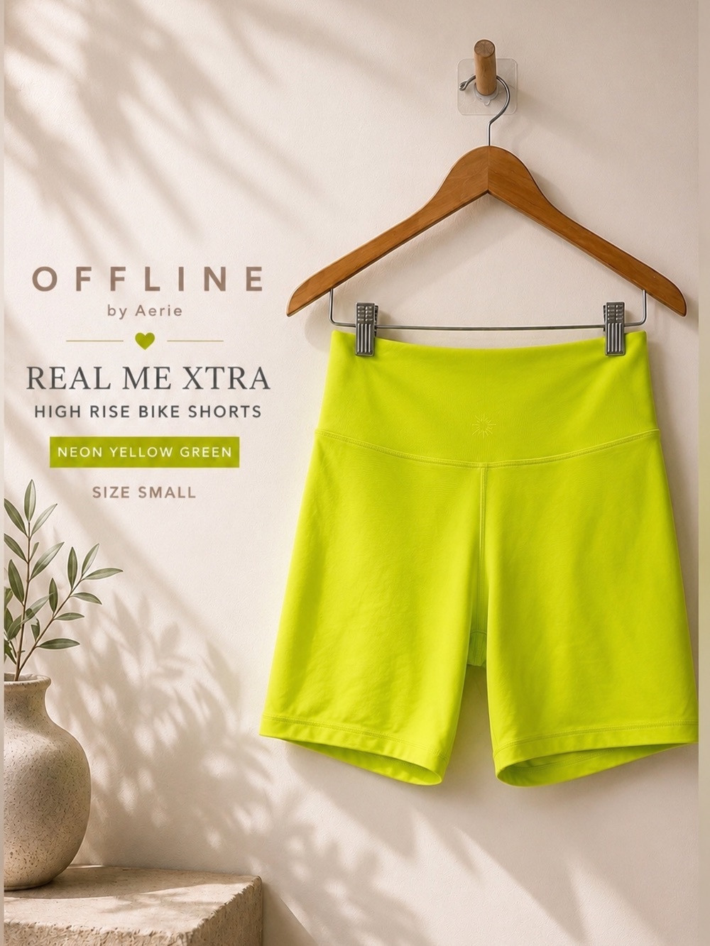 🍋‍🟩OFFLINE BY AERIE Real Good High Rise Biker Shorts - Small